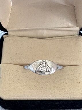 Mejuri Bee Signet Ring in Silver and Gold Tones